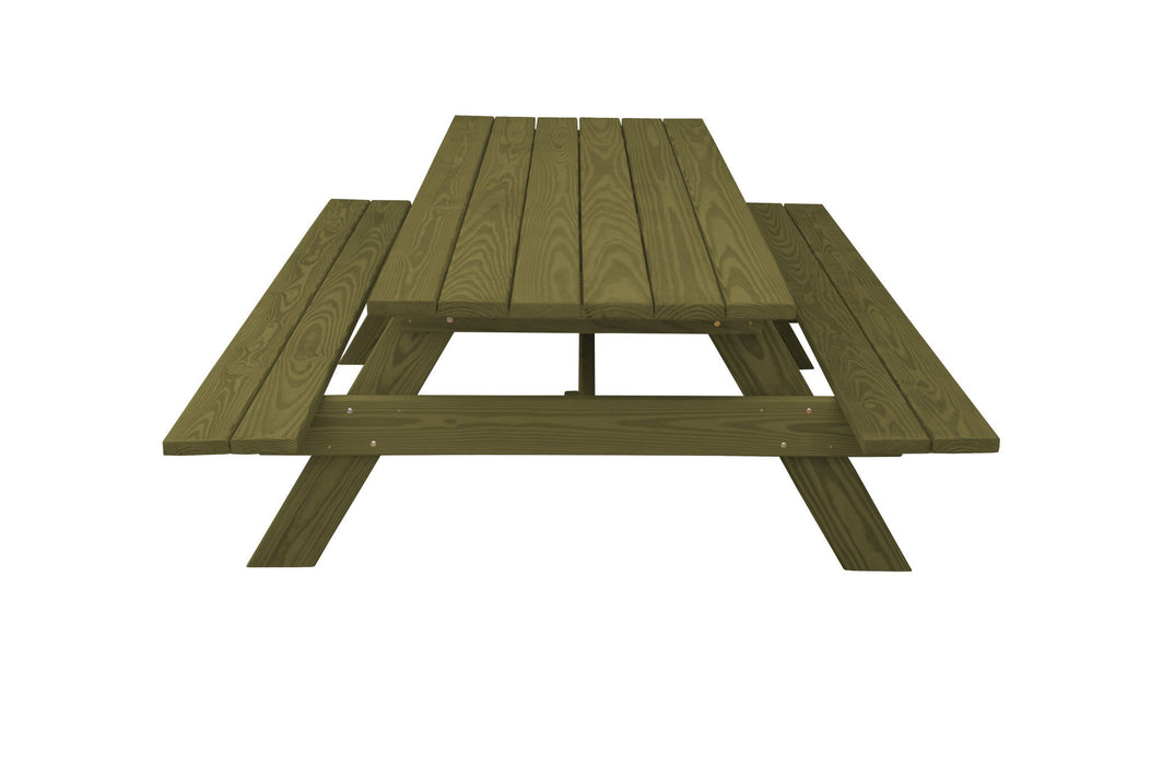 94" Solid Wood Outdoor Picnic Table - Light Brown