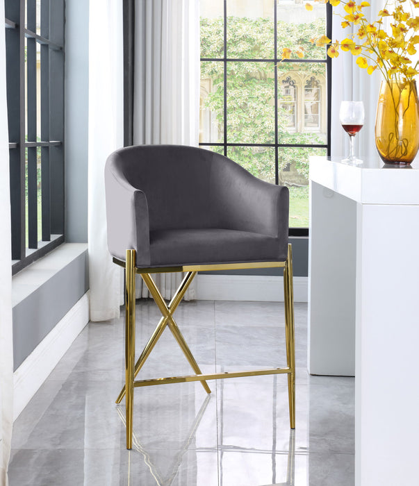 Xavier - Counter Stool with Gold Legs Meridian Furniture