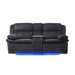 Winston - Power Console Recliner Loveseat With LED And Hidden Drawer - Black Global Furniture USA