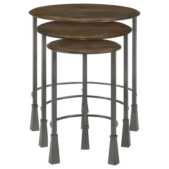 3 Piece Nesting Table Set - Brown Furniture Max
