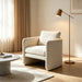 Armchair With Low Profile Curved Frame - Beige Home Essentials