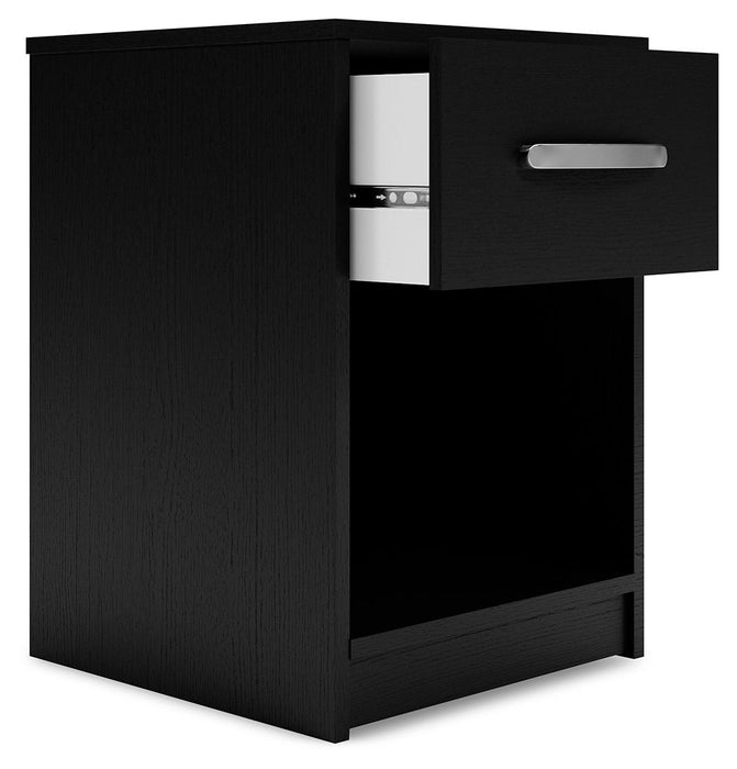 Finch - One Drawer Night Stand - Black Signature Design by Ashley®