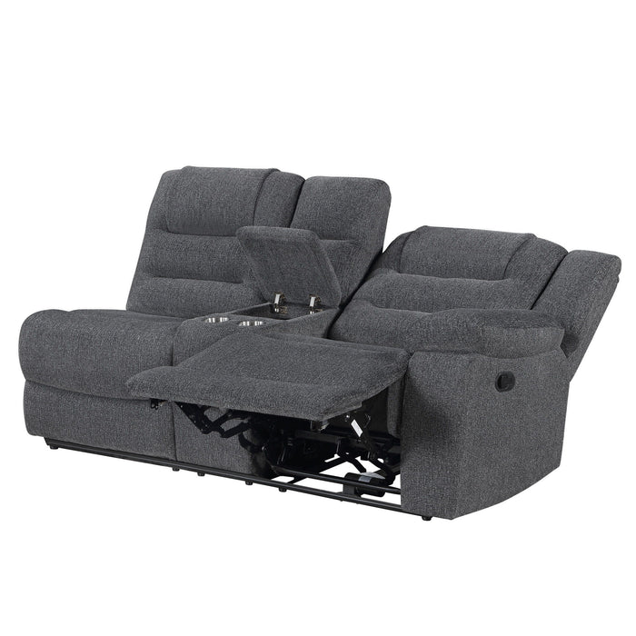 Redondo - Raf Console Loveseat With 1 Recliner - Dark Gray