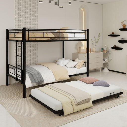Metal Bunk Bed For Kids, Convertible Bedframe With Ladders & Guardrail Home Essentials