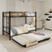 Metal Bunk Bed For Kids, Convertible Bedframe With Ladders & Guardrail Home Essentials