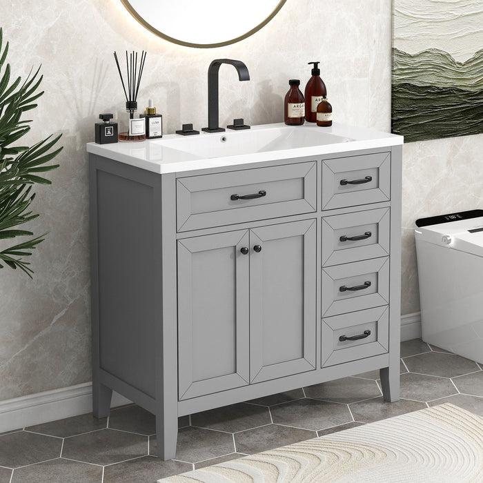 Modern Bathroom Vanity With Sink, Freestanding With Drawers And Doors Hearth and Haven
