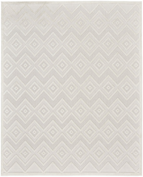 9' X 12' Area Rug Geometric Flatweave - Cream