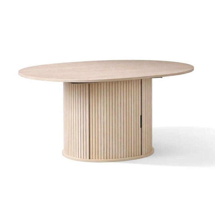 Extendable Round Dining Table With Hidden Storage Base - Ivory Home Essentials
