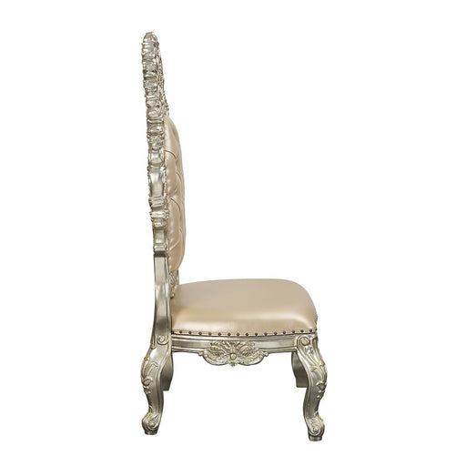 Sorina - Side Chair (Set of 2) - Synthetic Leather & Antique Gold ACME