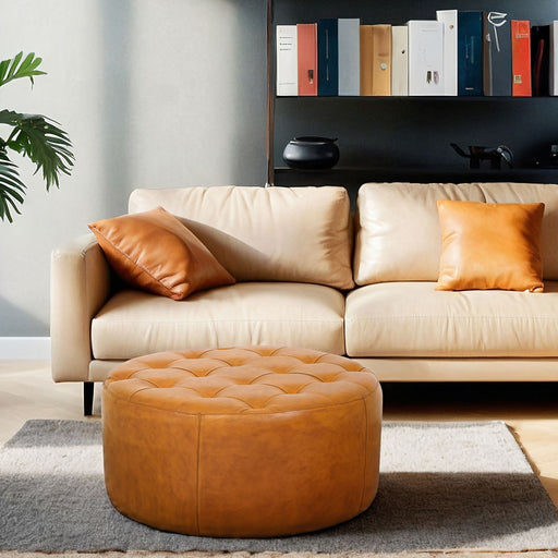 Seletar - Ottoman - Light Tan Ashcroft Furniture