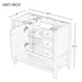 36" Bathroom Vanity Base With 2 Cabinet And 3 Drawers - Black Hearth and Haven