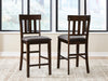 Haddigan - Upholstered Barstool (Set of 2) - Dark Brown Signature Design by Ashley®