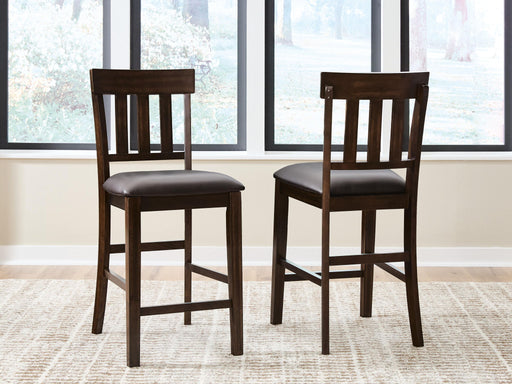 Haddigan - Upholstered Barstool (Set of 2) - Dark Brown Signature Design by Ashley®