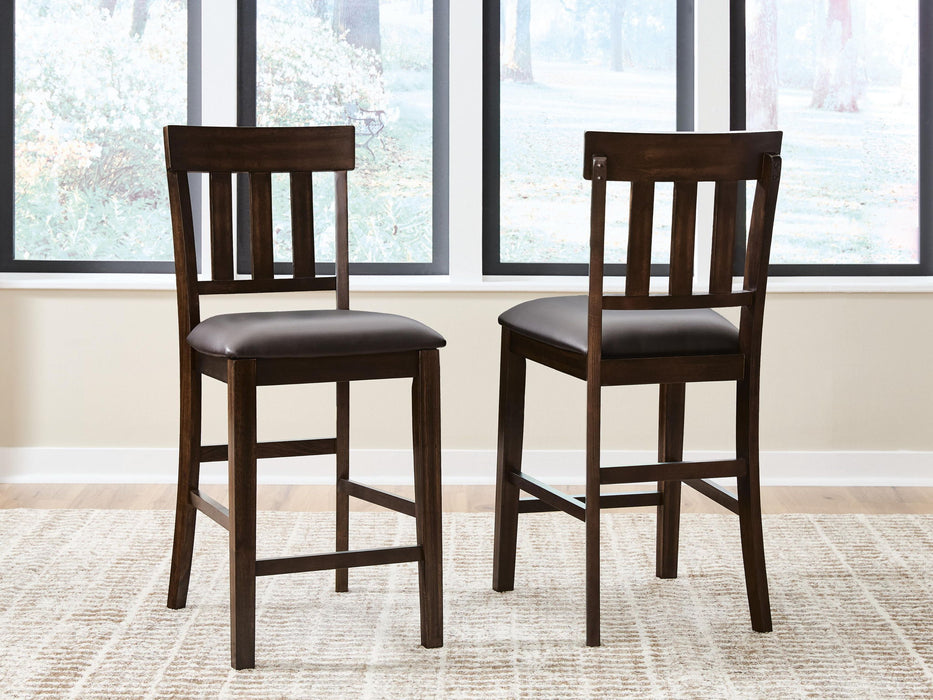 Haddigan - Upholstered Barstool (Set of 2) - Dark Brown Signature Design by Ashley®