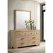Merritt - 6 Drawer Dresser With Mirror - Light Oak Furniture Max