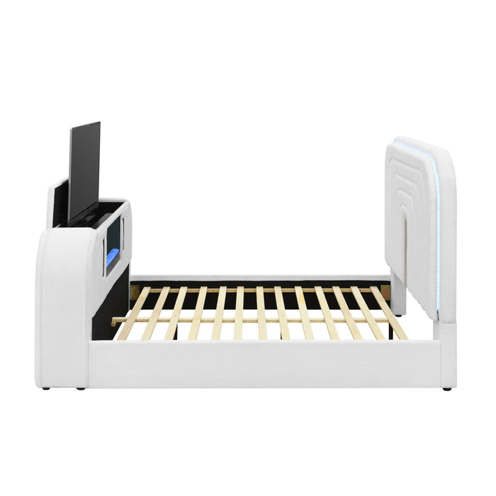 Shelyn - Bed With LED, TV Stand, Fireplace & Bluetooth Acme