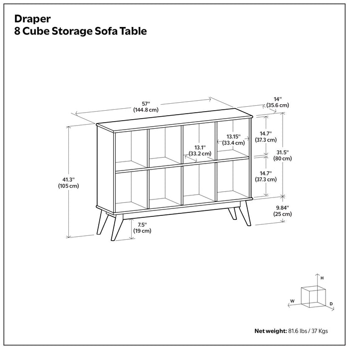 Draper - Handcrafted Low Bookcase Simpli-Home