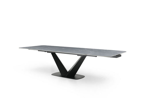 9436 - Ceramic & Metal Dining Table - Gray / Black Extravaganza Collection