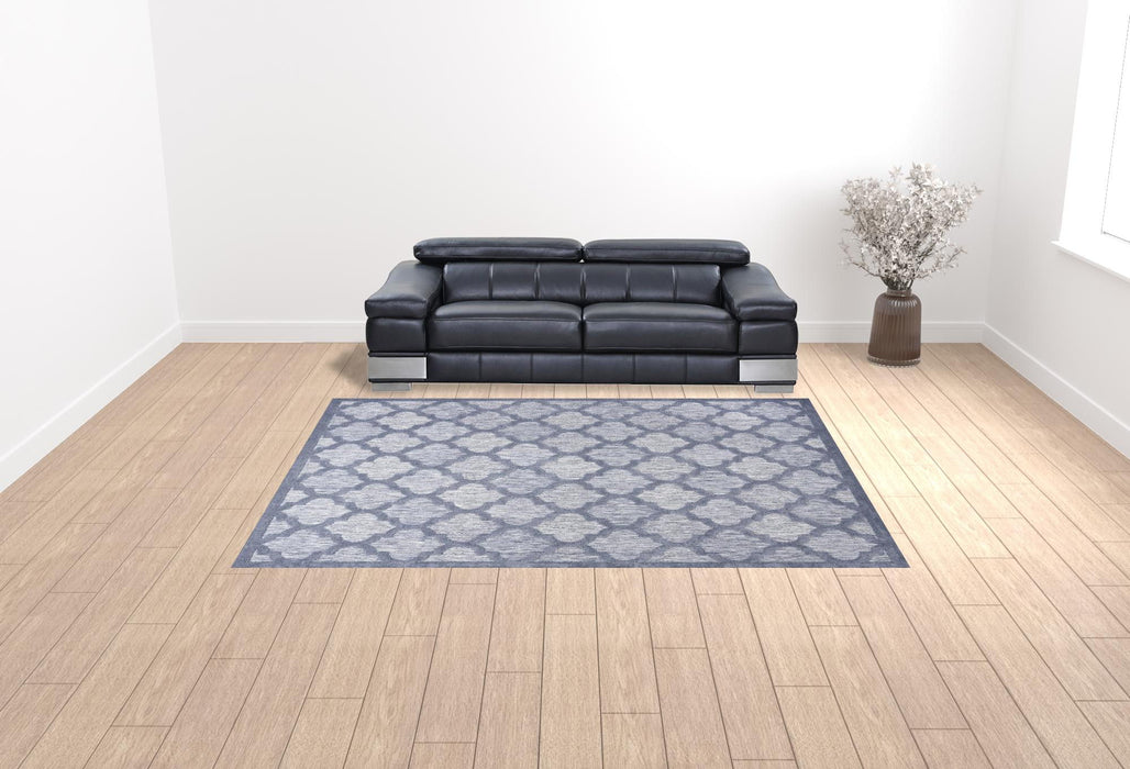 9' X 12' Geometric Flatweave Area Rug - Blue