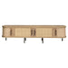 70" TV Stand With Doors, Construction For TVs Up To 80" - Natural Wood Hearth and Haven