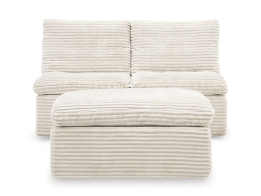 Fannin - 2 Armless Chairs With Ottoman (Set of 3) - Ivory Signature Design by Ashley®