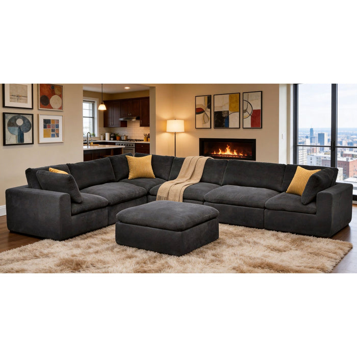 Custom Configuration Modular Sectional With Toss Pillows Home Essentials