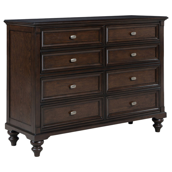 Berwick - 8 Drawer Dresser Cabinet With Felt Lined Drawers - Dark Oak