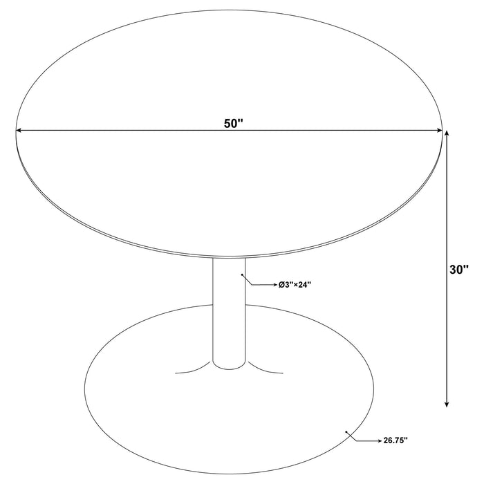 Raleigh - Pedestal Dining Table - White Marble Furniture Max