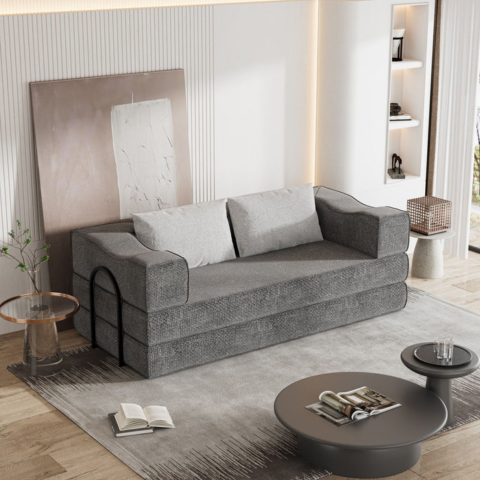 3 Seat Folding Floor Couch & King Size Bed Mattress