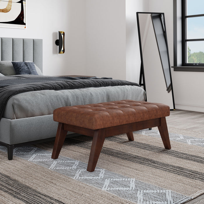 Draper - Upholstered Mid Century Tufted Ottoman Bench Simpli-Home