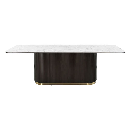 Clayten - Dining Table With Marble Top - White / Espresso ACME