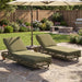 Outdoor Chaise Lounge & Wheels, 5 Position Adjustable Backrest Noble House