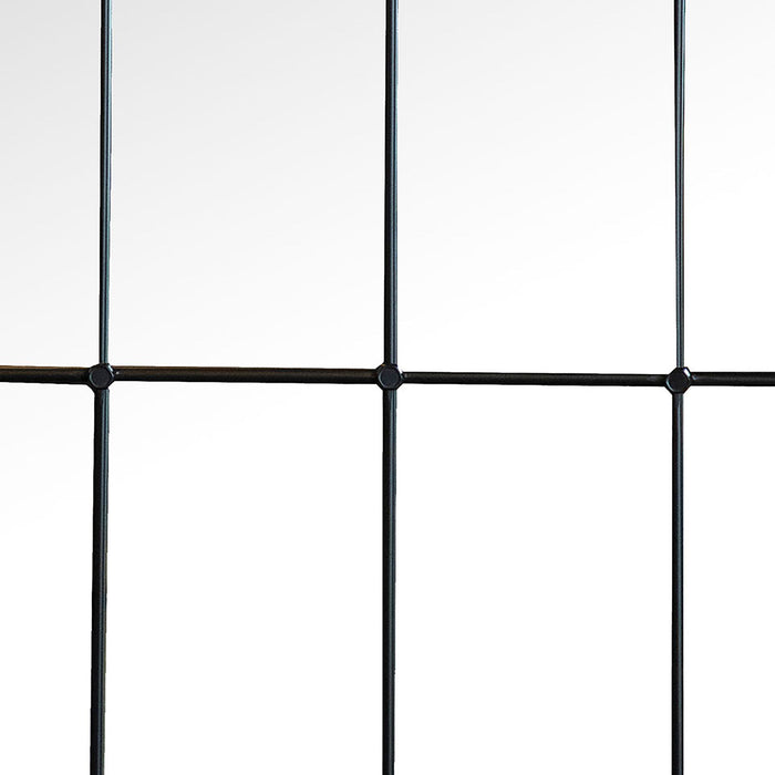 Harvik - Window Pane Wall Mirror With Linear Trim - Black Furniture Max
