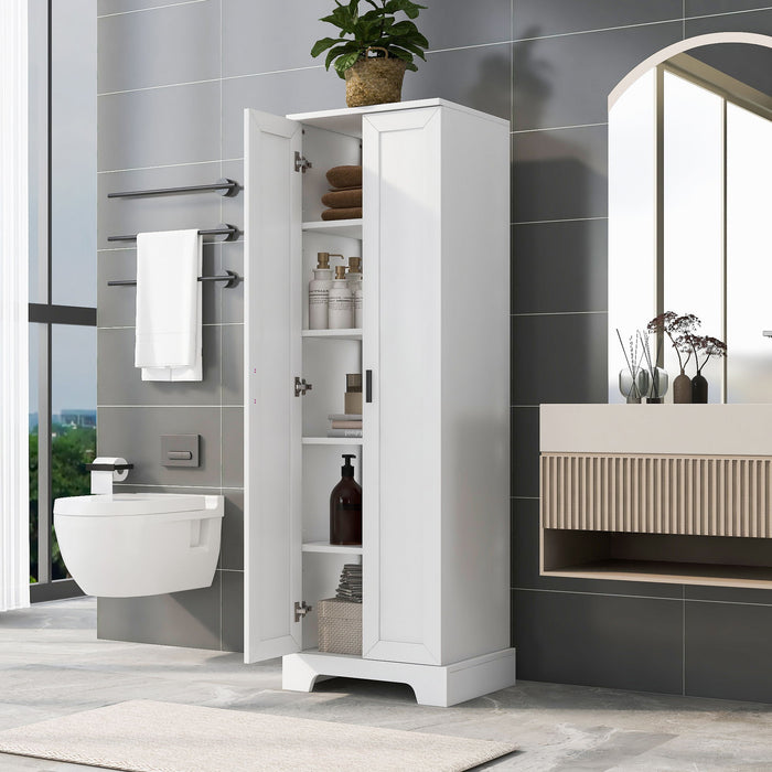 Storage Cabinet With Adjustable Shelves, 2 Doors, Rectangle Design For Bathroom Hearth and Haven