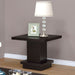 Mbala - Square Pedestal End Table - Cappuccino Furniture Max