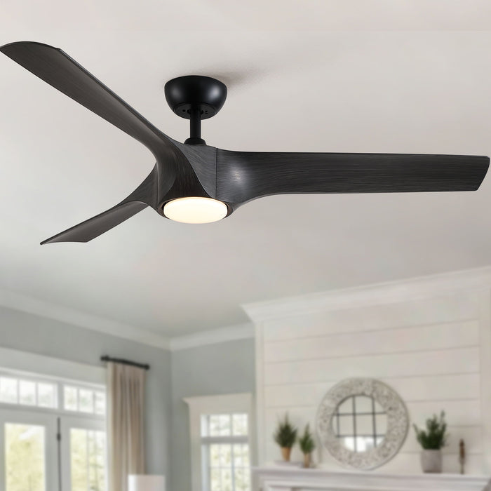 Reversible Quiet Motor Ceiling Fan Light With ABS Blades - Black / Gray Daily Nest