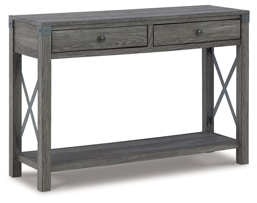 Freedan - Console Sofa Table - Grayish Brown Signature Design by Ashley®