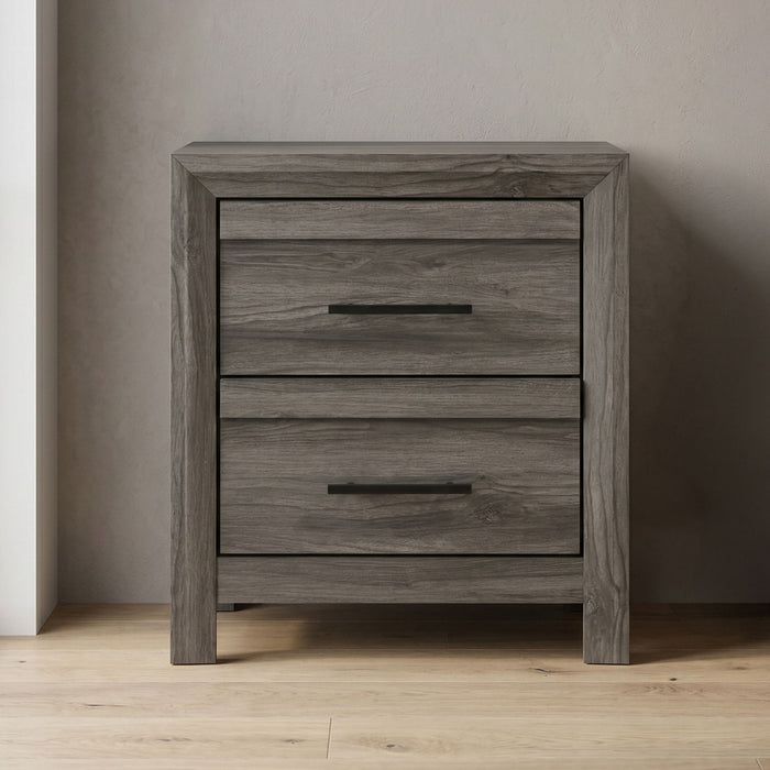 Denver - 2 Drawer Nightstand - Gray Matrix Furniture Group