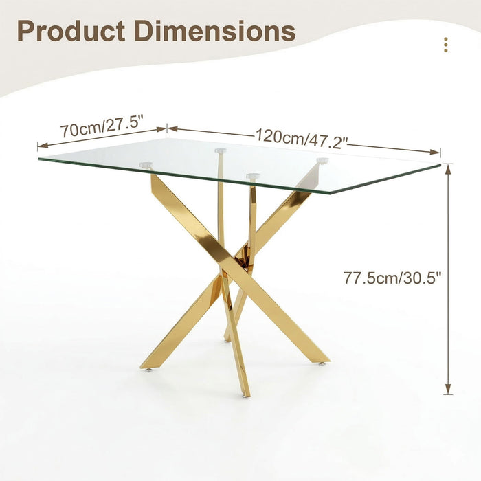 Rectangular Dining Table For Home Kitchen - Gold Home Essentials