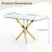 Rectangular Dining Table For Home Kitchen - Gold Home Essentials