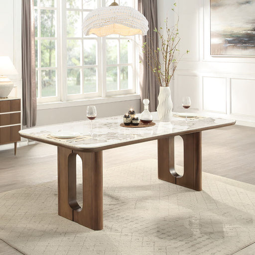 Harvey - Dining Table With Ceramic Top - Walnut ACME