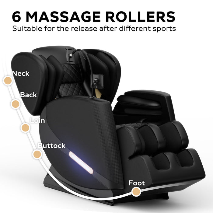 Massage Chair Recliner With Zero Gravity With Full Body Air Pressure - Black Home Essentials