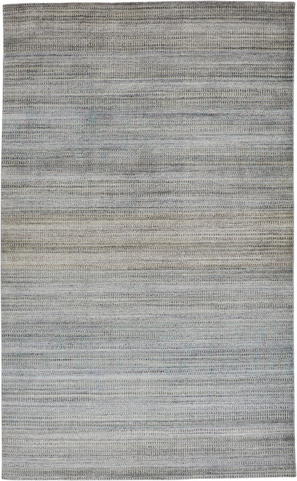 Wool Hand Woven Area Rug - Blue Gray And Purple Ombre - 4' X 6'