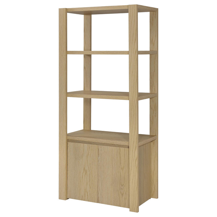 Susac - 3 Shelf Media Tower With Tall Pier Cabinet - Light Oak Furniture Max