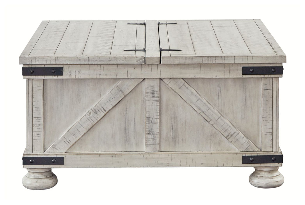 Carynhurst - Cocktail Table with Storage - Whitewash Signature Design by Ashley®