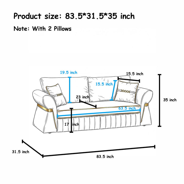 3 Seater Sofa & Pocket Coils And Foam Cushion Home Essentials