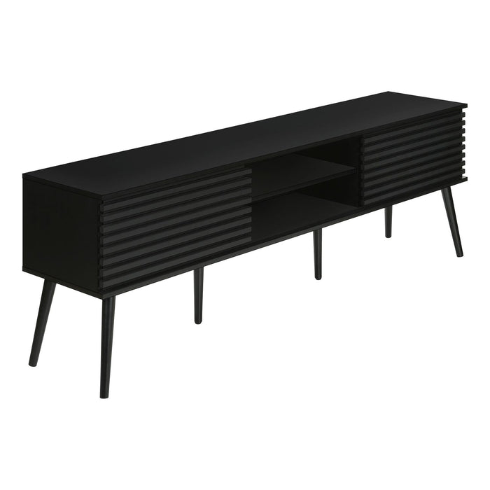 TV Stand, Media Entertainment Center, Storage Cabinet, Console, Storage Shelves, Bedroom, Living Room, Contemporary, Modern - Black 8th Street
