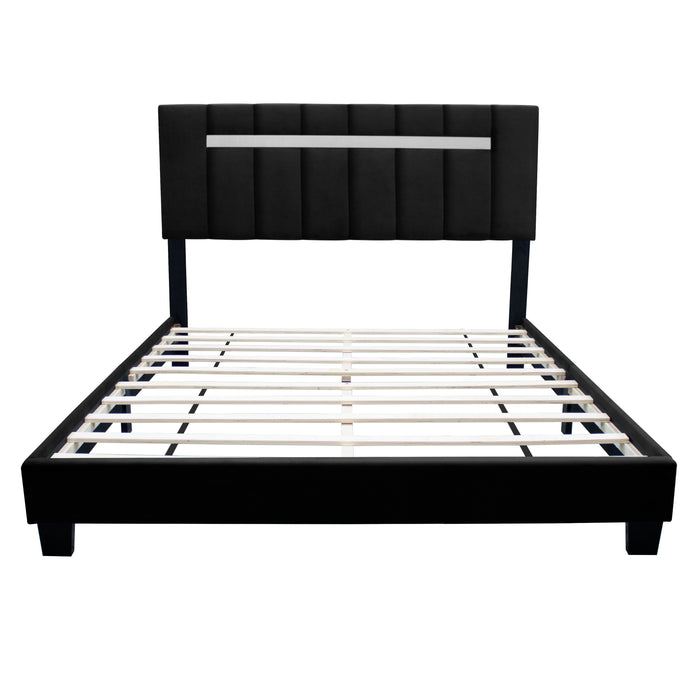 Queen Size Adjustable Upholstered Bed Frame Dark Velvet Collection Comfort And Simplicity