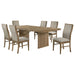 Dreydon - 7 Piece Dining Set With Upholstered Chairs - Light Brown Furniture Max