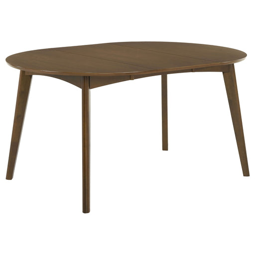 Thomson - Oval Dining Table With Removable Leaf - Walnut Furniture Max